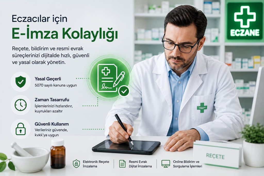 Eczacılar için 81 İLİMİZDE E-imza hizmeti veriyoruz